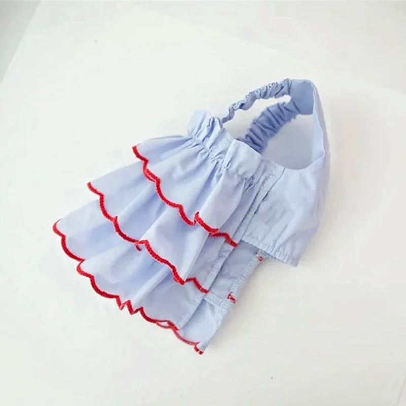 

Suspenders Tiered Skirt Dogs Clothes Kitten Kawaii Princess Dress Small Dog Clothing Cat Cute Thin Summer Blue Girl Pet Products