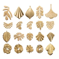 1pack raw brass monstera leaf charm palm leaves earring charms pendant for diy jewelry findings making accessories