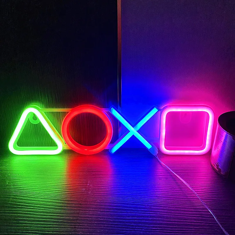Gaming LED Neon Sign Wall Decoration Gamepad Neon Lamp USB Battery Night Light for Bedroom Home Decor Birthday Christmas Gifts