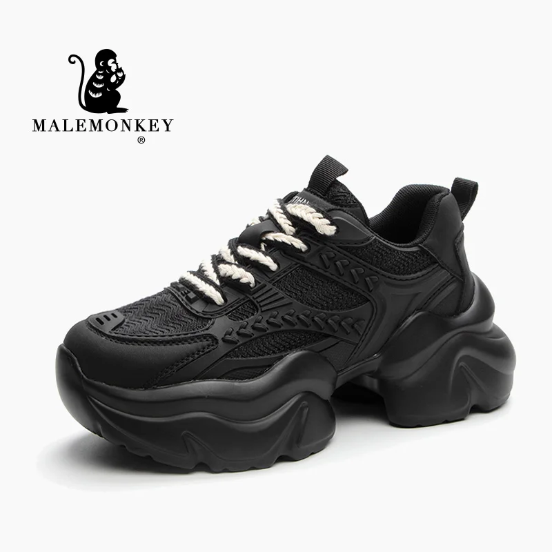 Platform Sneakers Women 2023 New Trendy Patchwork Comfortable Chunky Shoes Lace-up Ladies Trainers Spring Autumn Female Shoes