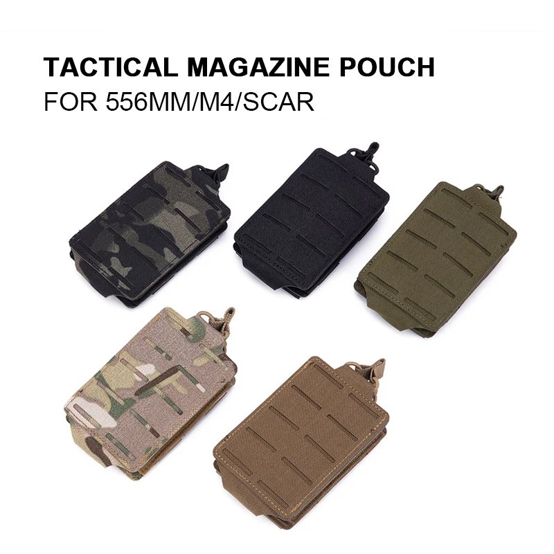 

Tactical 556mm Single Mag Pouch Military Magazine Pouch Open-Top MOLLE Magazine Bag for M4 M14 M16 AR-15 5.56MM Rifle Magazines