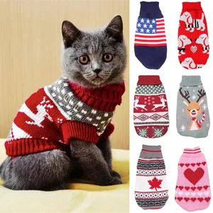 Cute Cat Sweater Costume Winter Warm Pet Clothes for Cats Katten Sphynx Pullover Mascotas Clothing G