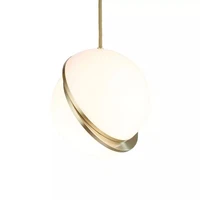 creative personality restaurant bar lamp nordic bedroom bedside designer lighting misplaced semi spherical glass chandelier
