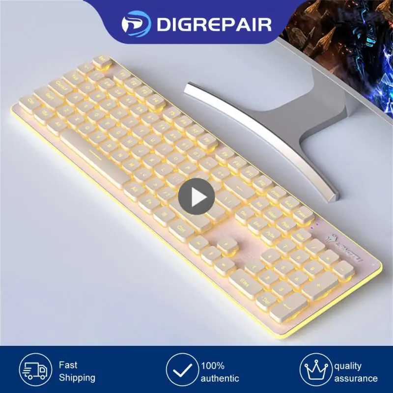 

104 игровая клавиатура, светящаяся подвеска, подходящая к 104 клавишам, клавиатуры с Rgb подсветкой, бесшумная Rgb клавиатура