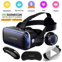 2022 original vr shinecon 6 0 vr virtual reality smart 3d glasses helmet smart glasses headset with remote control video game