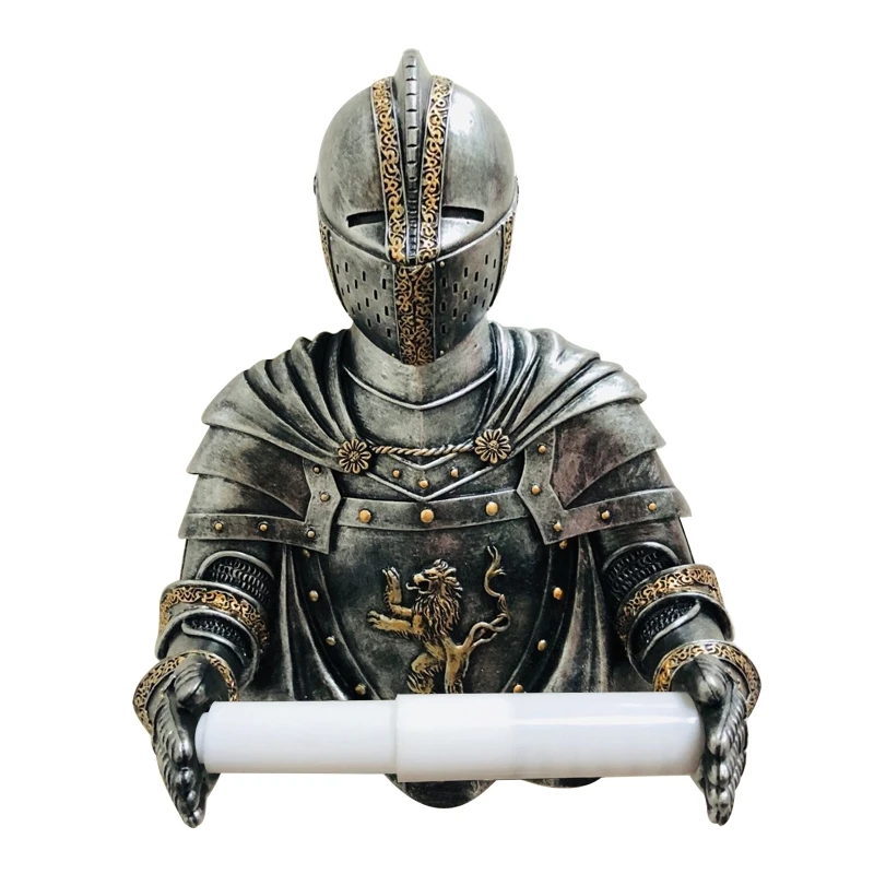 

Bathroom Tissue Holder Medieval Statue Knight Toilet Paper Holder Dispenser Free Standing Paper Towel Holder Home Decor