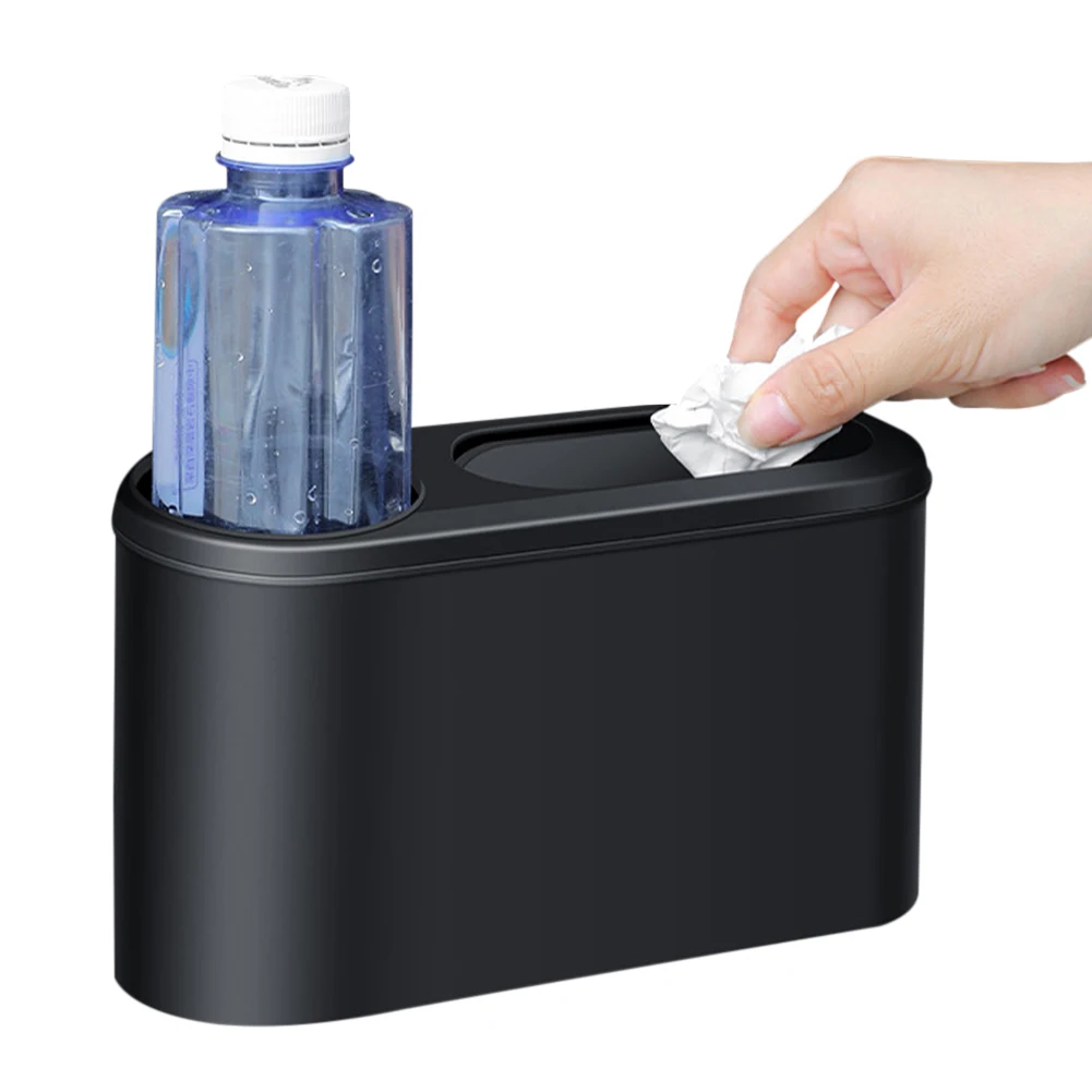 

Car Trash Can Mini Garbage Bin with Lid Waterproof Lining Leakproof Hanging Storage Box Detachable Cover Interior Organizer