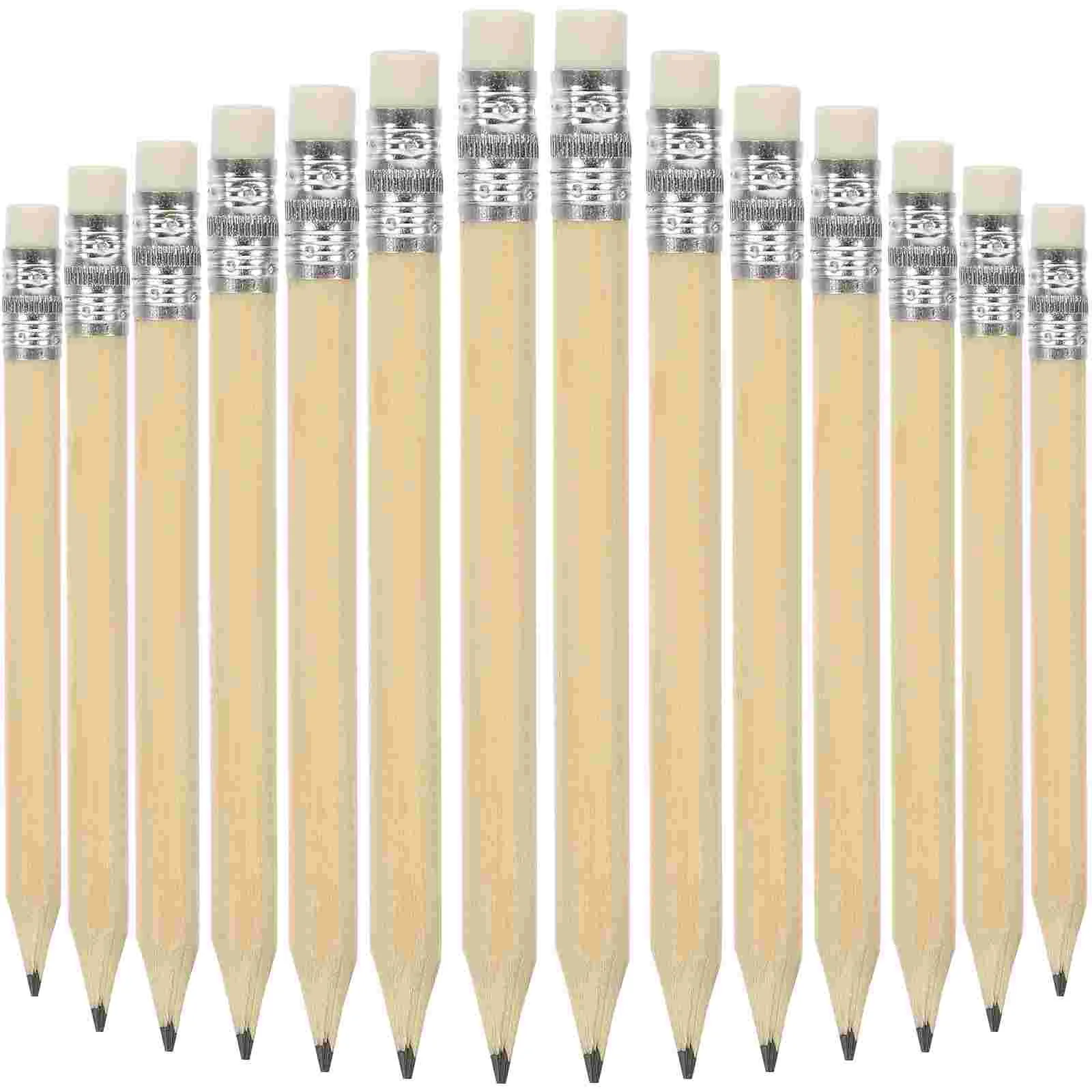 

50 Pcs Mini Short Drawing Tool Golfing Pencils Small Log Jumbo Wooden Kids Writing Toddler Erasers Aesthetic pens
