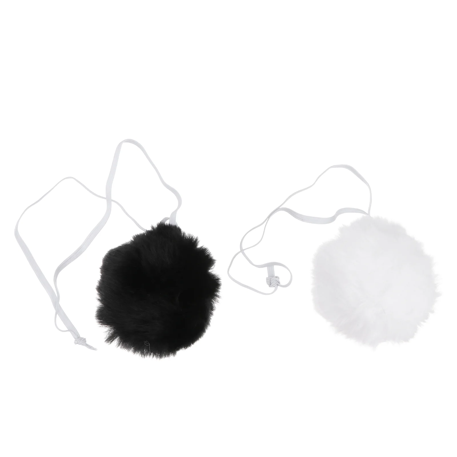 

2 Pcs Rabbit Tail Pompom Goth Clothes Plush Ball Costume Prop Performance Plug Cosplay