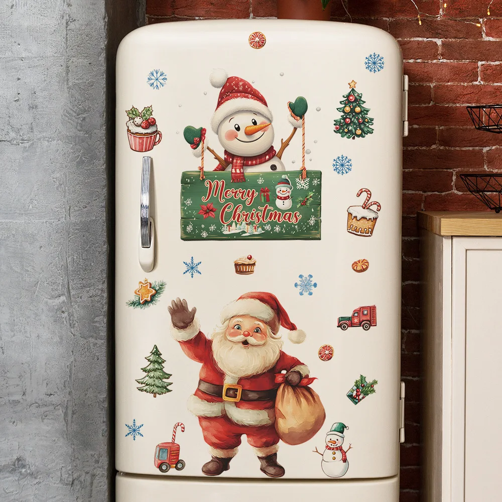 1 шт. рождественские украшения Санта-Клаус снеговик холодильник шкаф украшение