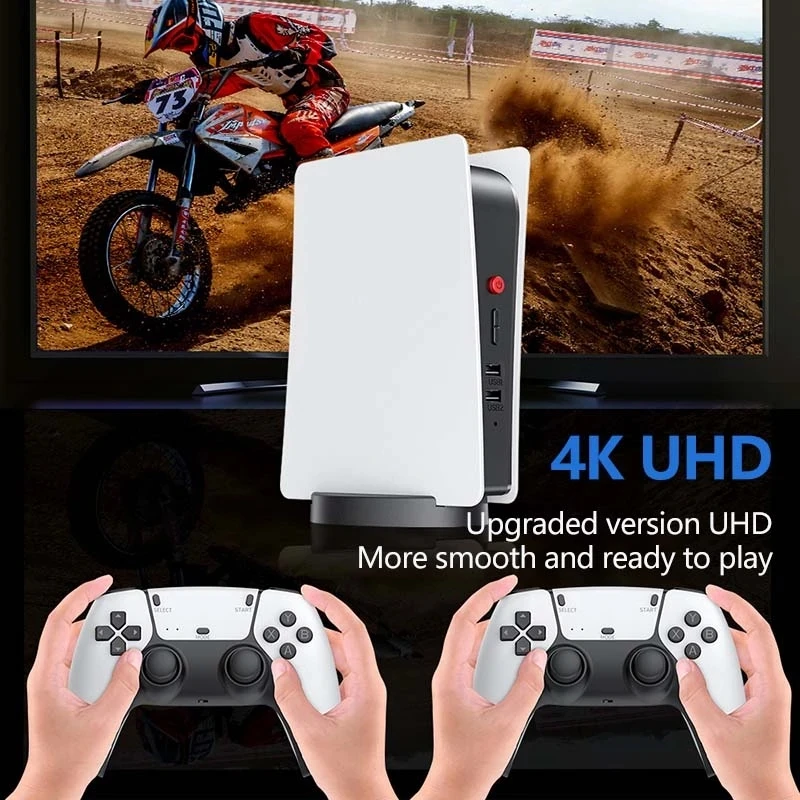 M5 Video Game Console Player 2.4G Wireless Controller 4K HD TV 20000+ Classic Games for CPS/FC/GBA/SFC/PS1/GB Children Gif