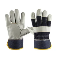 welding work gloves soft thick genuine cowhide working gloves wear resistant grinding cutting handling bbq heavy duty gloves