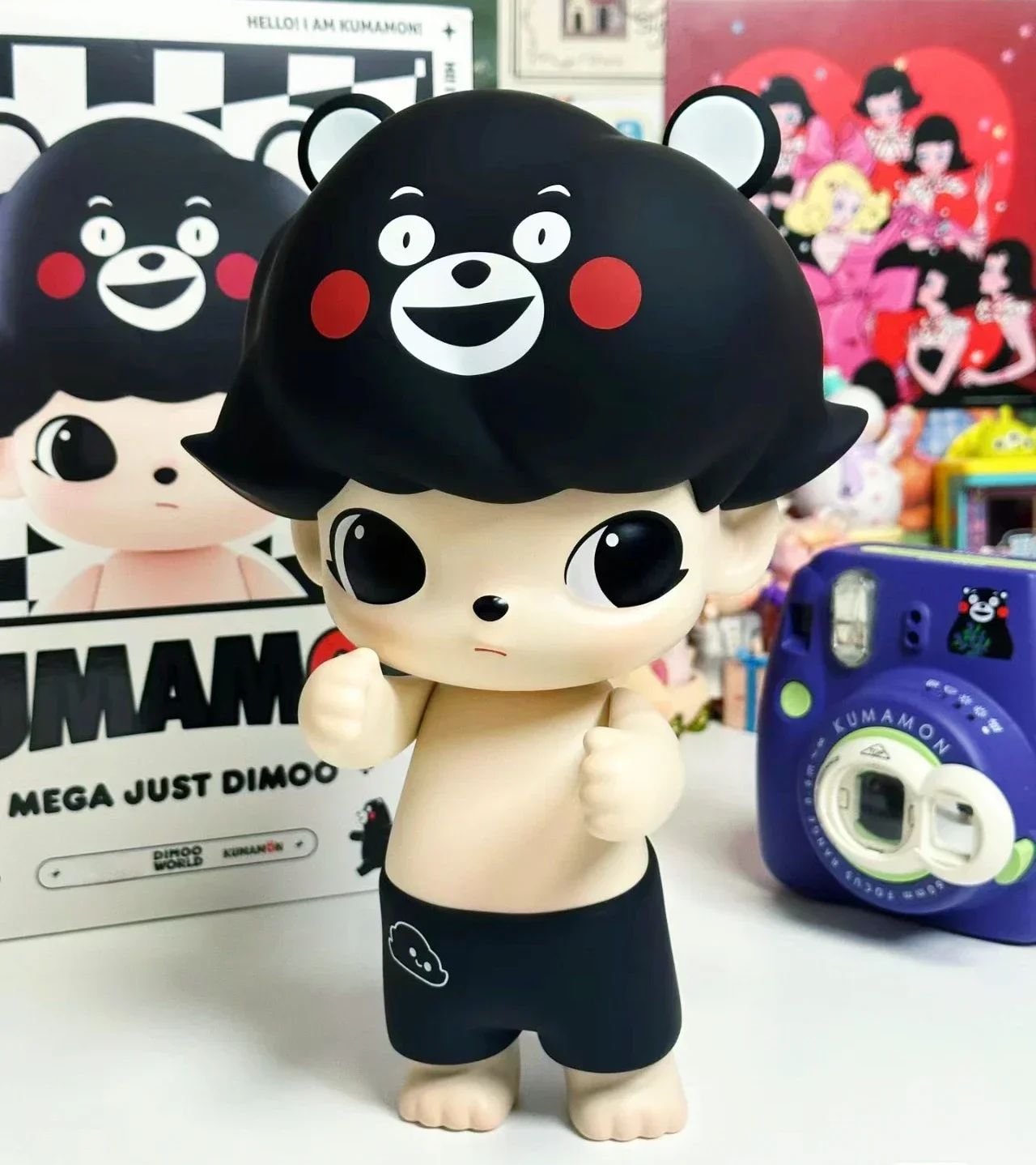 Оригинальная фигурка Dimoo Bear 400% MEGA JUST DIMOO Kawaii Black дизайнерская игрушка для