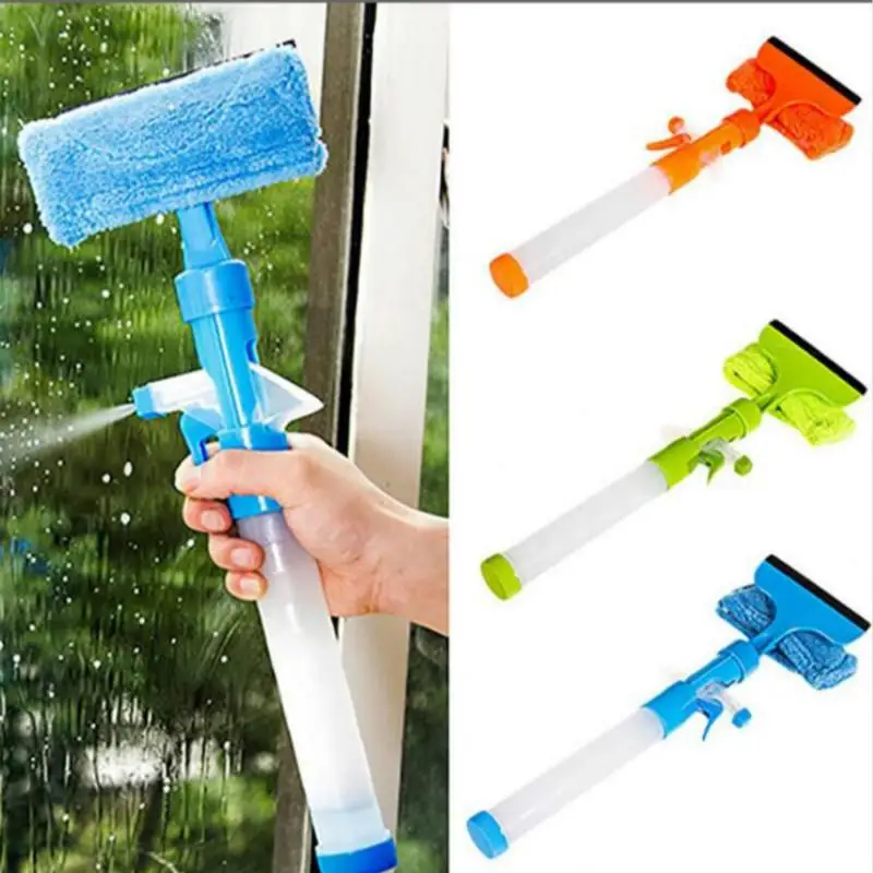 Window Glass Cleaning Scrubber Long Hand Cleaner Brush Multifunctional Plastic Spray Water Brushes Household Window Washing Tool