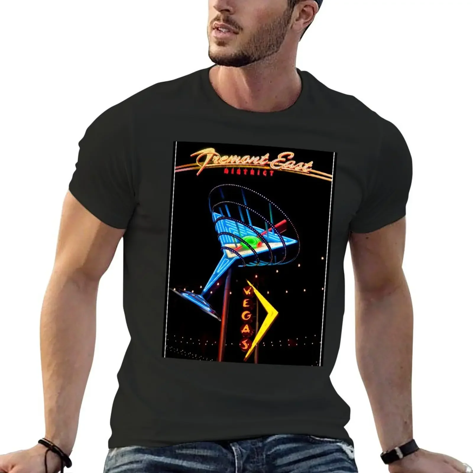 Fremont Street District T-Shirt anime clothes figures oversizeds men workout shirt
