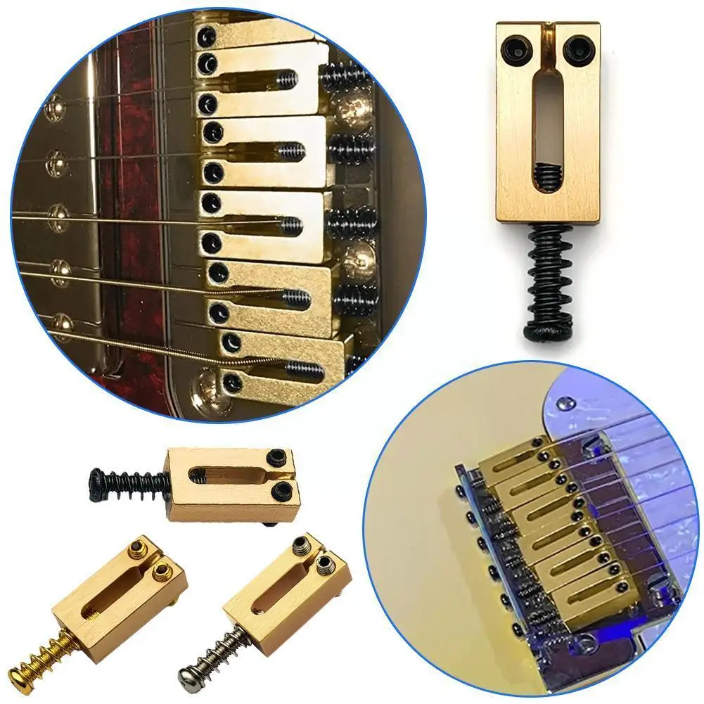 

New 10.5MM Brass Modern Guitar Tremolo Bridge Saddles For Stratocaster Strat ST Electric Guitar Brass Saddle Bridge