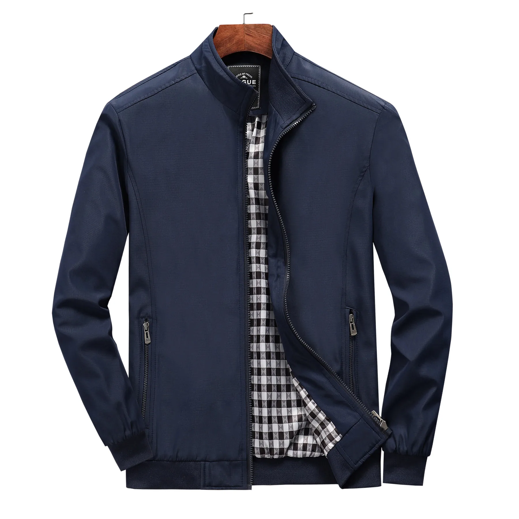 Куртка мужская деловая однотонная повседневная универсальная на молнии с