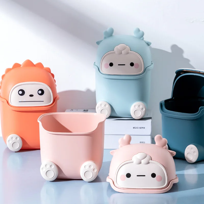 

Office Trash Can Cute Garbage Bucket Food Wastebasket Kawaii Kitchen Bin Mini Car Dumpster Desk Wastebin Rubbish Bucket Dustbin