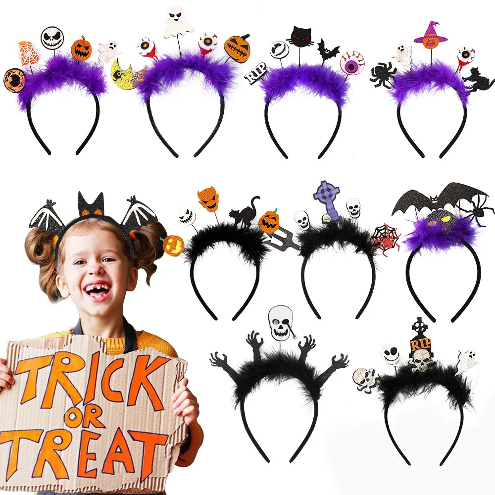 

Ободок для волос на Хэллоуин, искусственная тыква, летучая мышь, призрак, фестиваль, костюмы счастливого 2023, украшение для волос на Хэллоуин, Маскарад