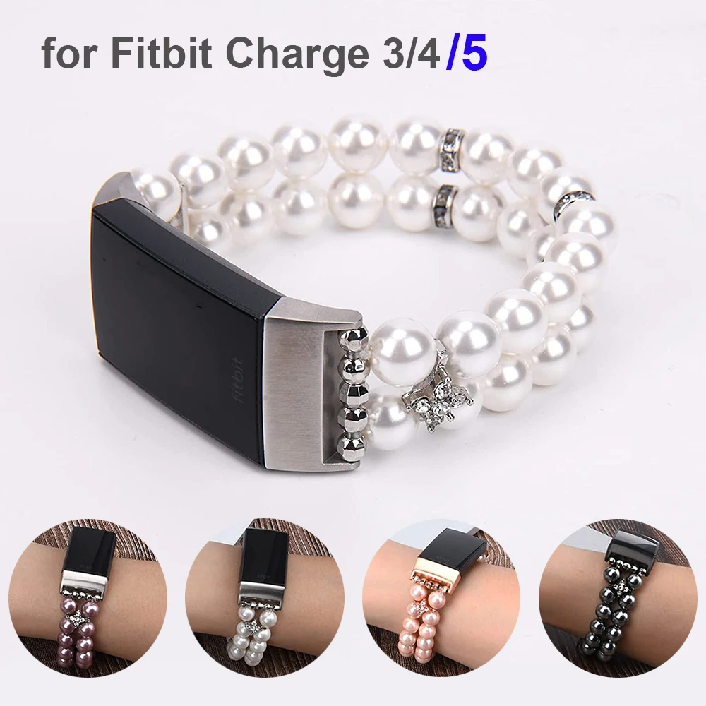 Damska szykowna bransoletka dla Fitbit Charge 5 3 4 pasek na rękę dla Fitbit Charge 5 wymienna opaska na biżuterię pasek do zegarka DIY