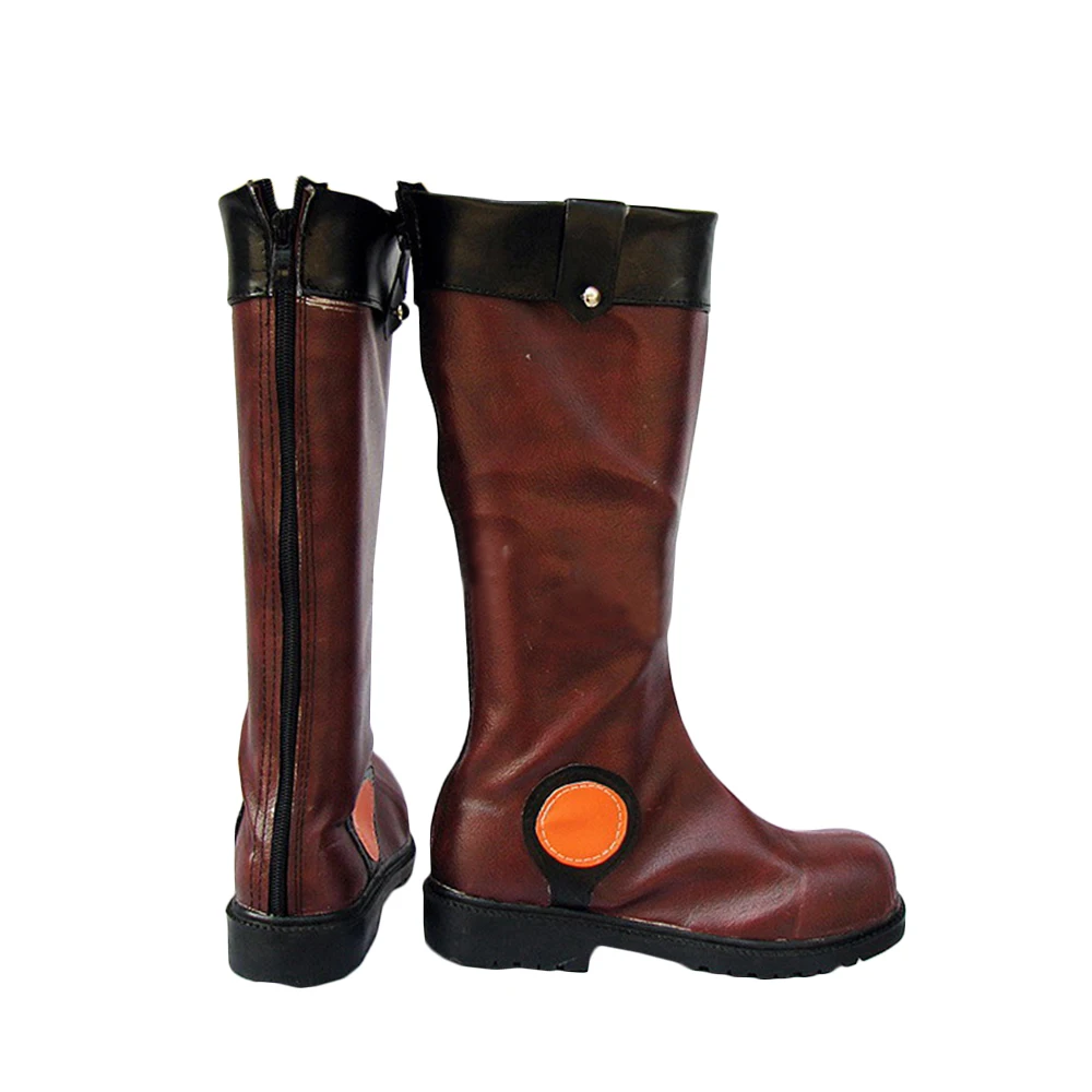 Yusei Fudo аниме коричневые длинные туфли для косплея на Хэллоуин ботинки по