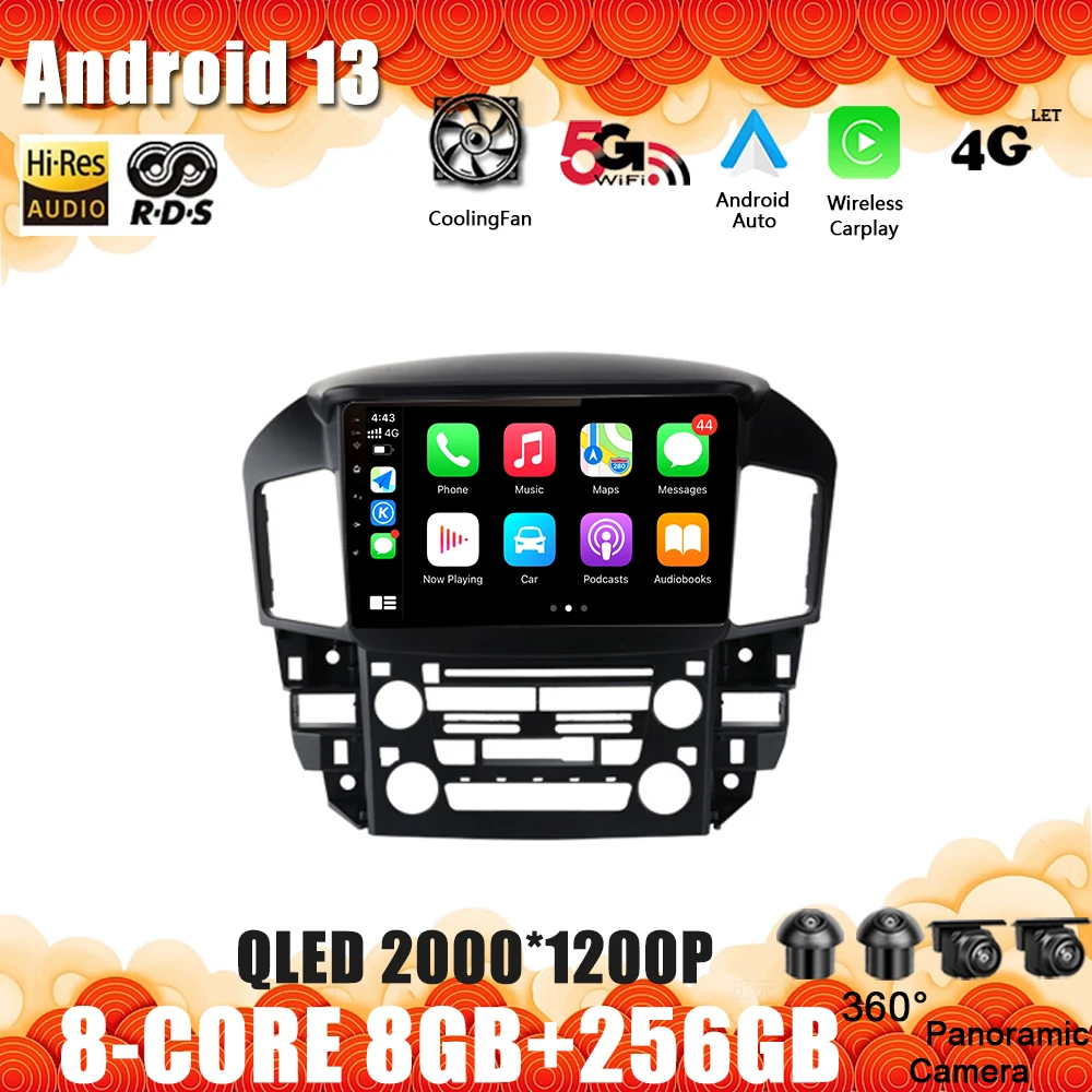 Android 13 Car Radio For Lexus RX300 / Toyota Harrier 1998 1997 - 2003 Multimedia Video GPS Navigation No 2 Din DVD Player