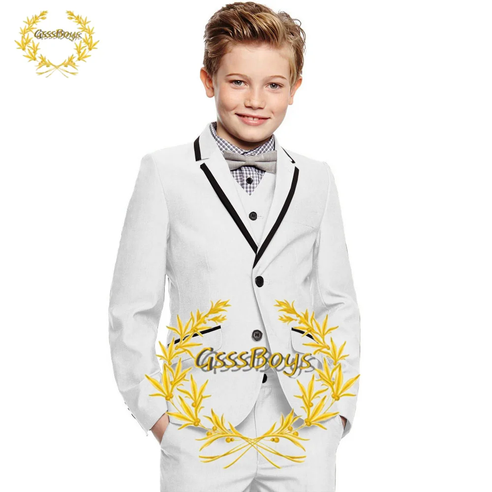 Kids Suits Wedding Tuxedos for Boys Fashion Jackets Pants Vests Three Piece Slim Fit Blazers Custom Outfits