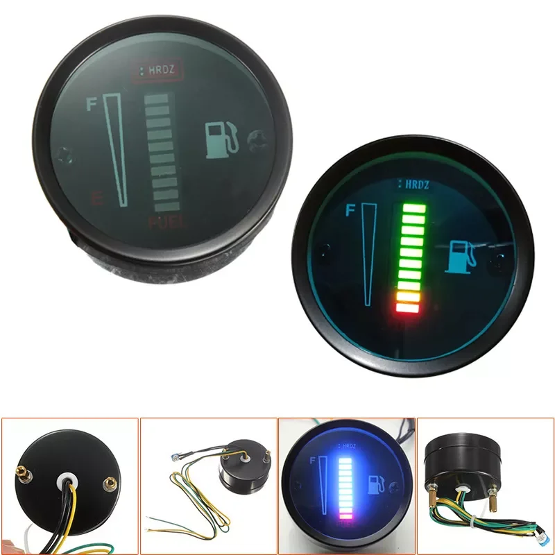 

Universal 52mm Car Motorcycle Fuel Level Meter Gauge 8 LED Light Display