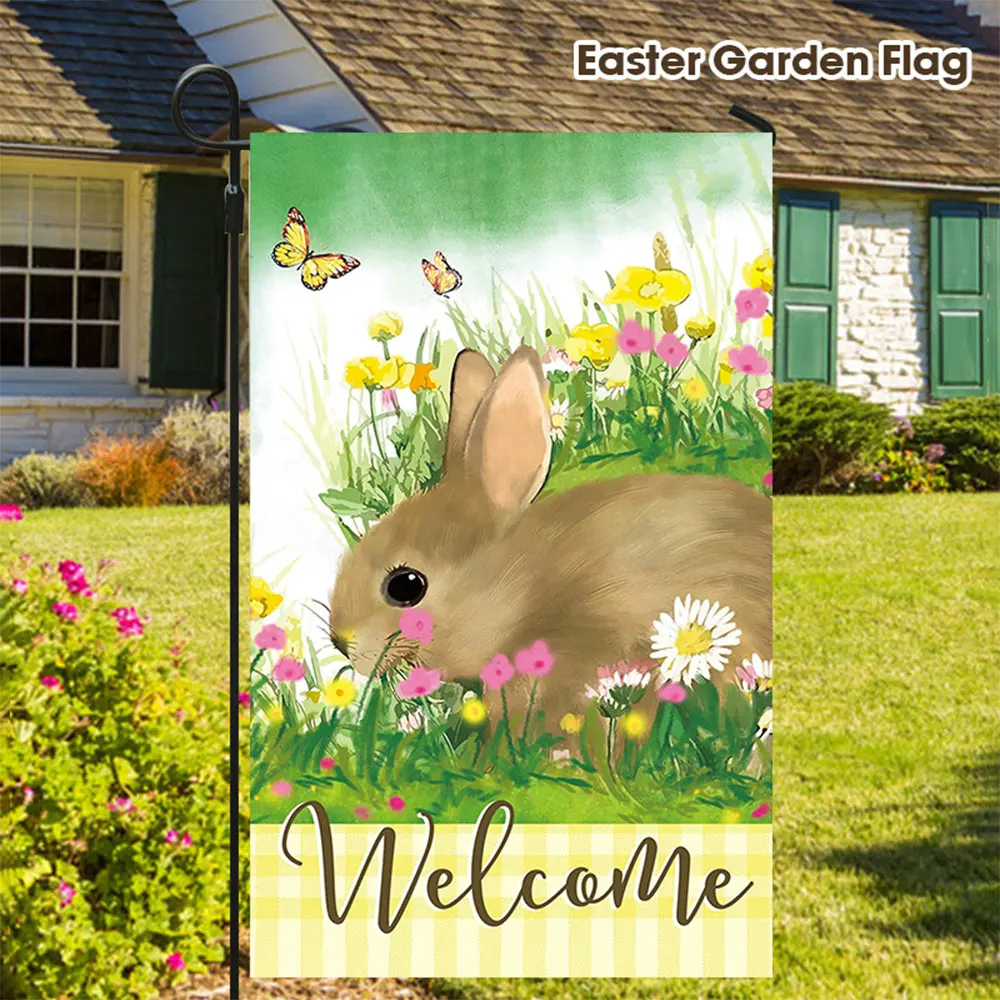 

Spring Easter Backdrop Rabbit Eggs Flowers Grass Photography Background Bunny Flag Party Kids Newborn Portrait Photo Booth Props