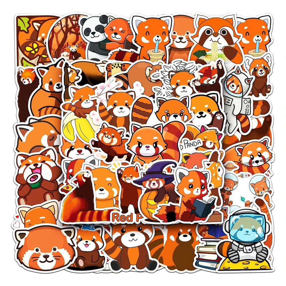 

10/30/50PCS Cute Cartoon Animals Redpanda Creative Graffiti Stickers Bicycle Skateboard Car Helmet Notebook Computer Wholesale