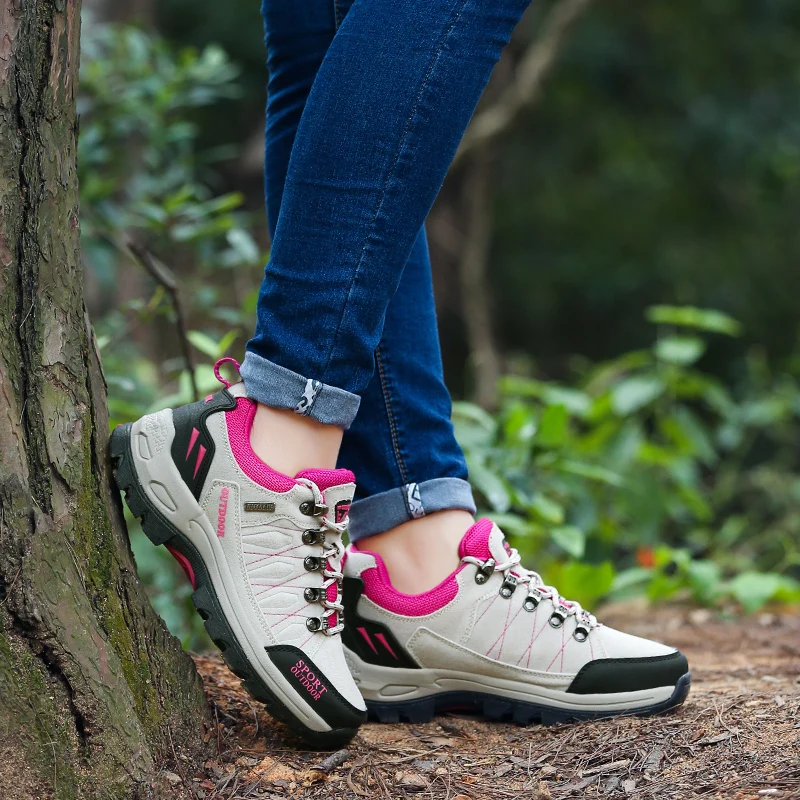 R.xjian  Couple Hiking Shoes Breathable Fashion Men And Women Outdoor Anti-Skid Wear-Resistant Shock Absorption Motorcycle Boots