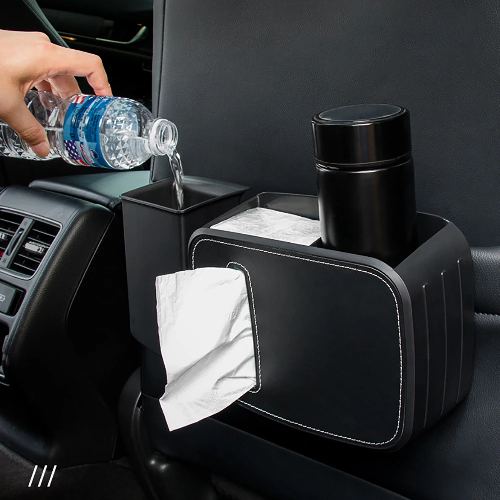 

Car Storage Box High Capacity Back Clamp Design Car Front Seat Rear Tissue Box Cargo Storage Tool Trunk Box Interior Accessories