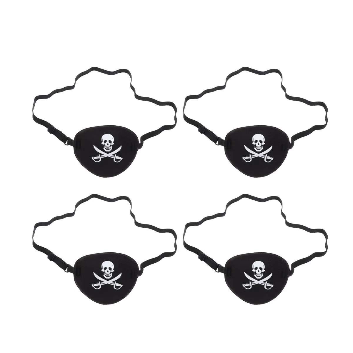 

4pcs Eye Patches Cloth Black Adjustable Durable Blinder Eye Patch for Men