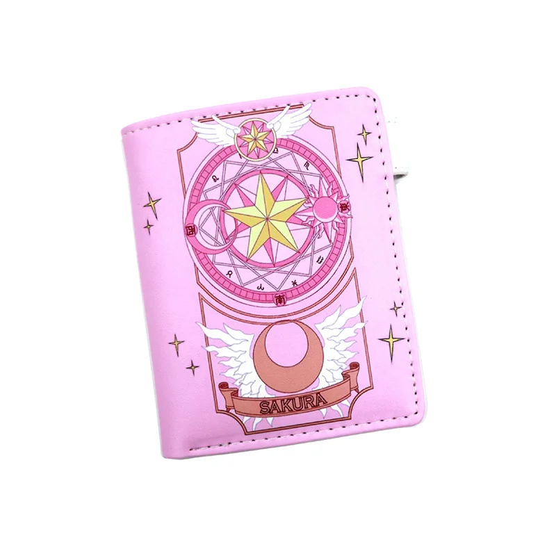 

Kinomoto Sakura Anime Card Captor Button Wallet Pink Cartoon Coin Card Purse