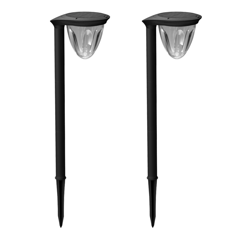 Solar Pathway Lights 2 Pack, Warm & White Solar Outdoor Lights Waterproof Solar Powered Led Landscape Path Lights