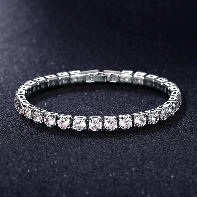 

New 5.0 Round Copper Inlaid Zircon Bracelet European and American Fashion Simple Bracelet Clothing High Quality Diamond Jewelry