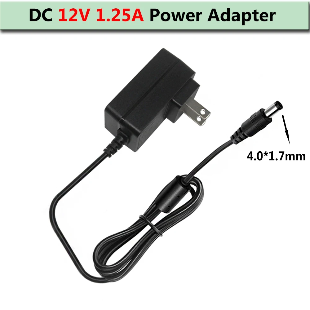 

15W AC Power Adapter Cord AC to DC 12V 1.25A 500mA Power Supply Adapter, Plug 4.0mm x 1.7mm for Echo Dot 4th Generation 2020 etc