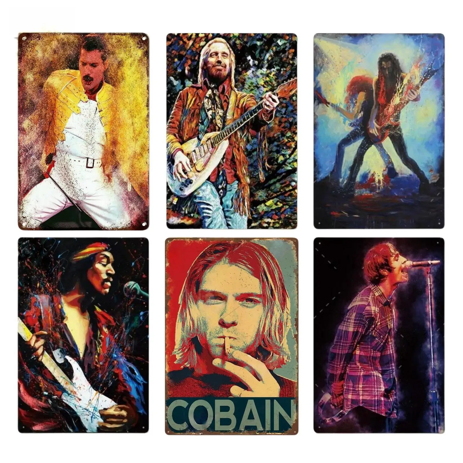 Металлический постер в винтажном стиле с изображением рок-музыки