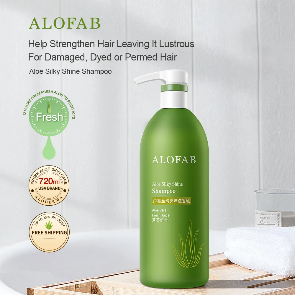ALOFAB Aloe Vera Brightening & Smoothing Shampoo 720ml Organic Aloe Vera Softening revitalizing Shampoo