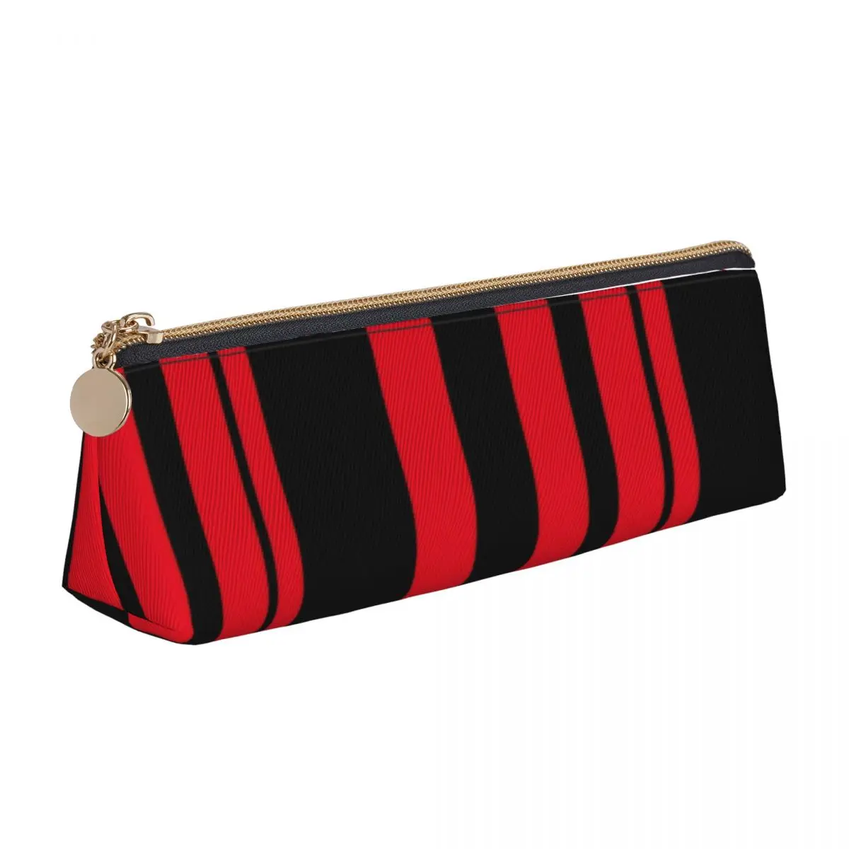 

Двухцветный женский черный и красный полосатый большой пенал на молнии для университета подростковые ретро кожаные сумки для ручек