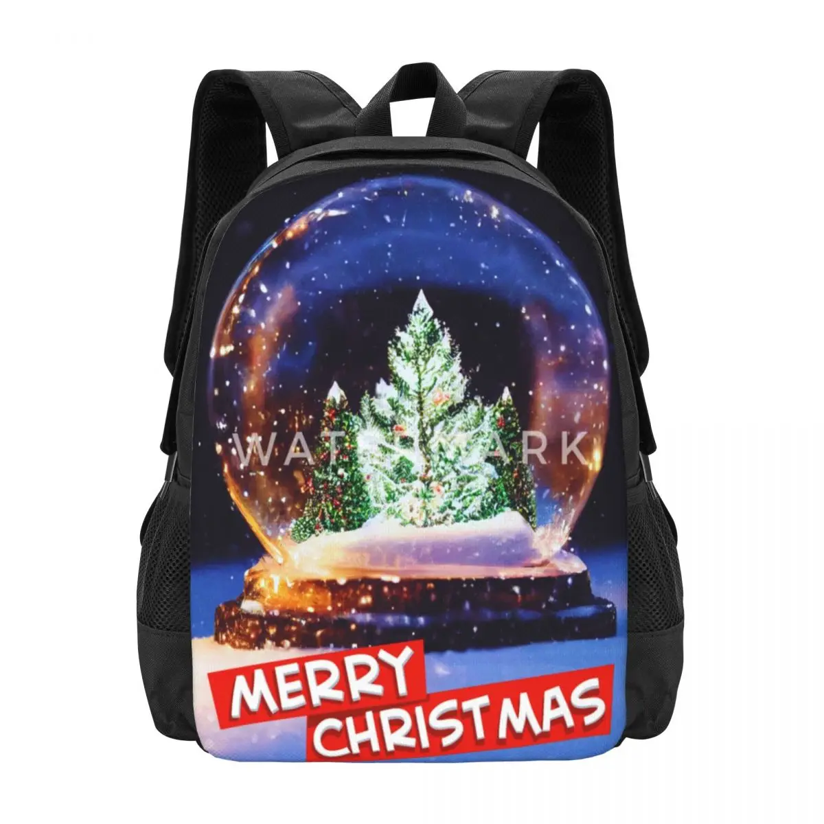 

Merry-christmas-trees-snow-globe Shoulder Bag,Backpack Adjustable shoulder straps Durable School Nice gift Multi-Style