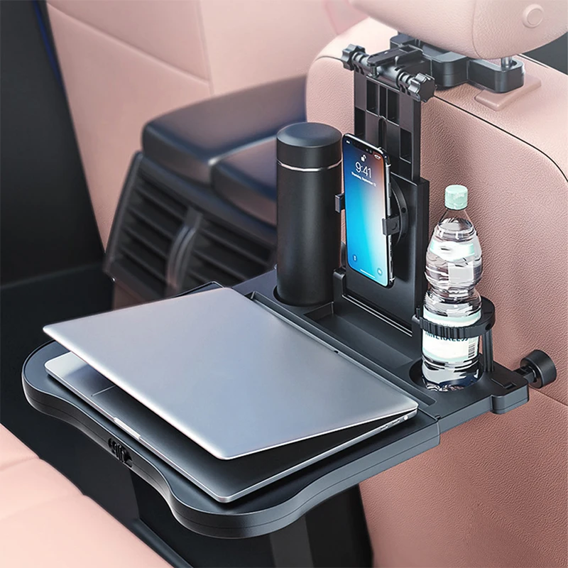 

Car Seat Back Foldable Tray For Food DrinkLaptop Hanging Table Auto Seatback Desk With Cup&Phone Holder Car Interior Accessorie
