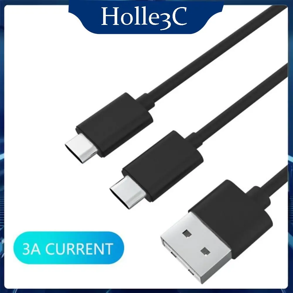 

Sturdy Port 2 In 1 Controller Type C Power Cord Widely Compatibility Gamepad Type-c Charging Cord Split Type Long Cable Durable