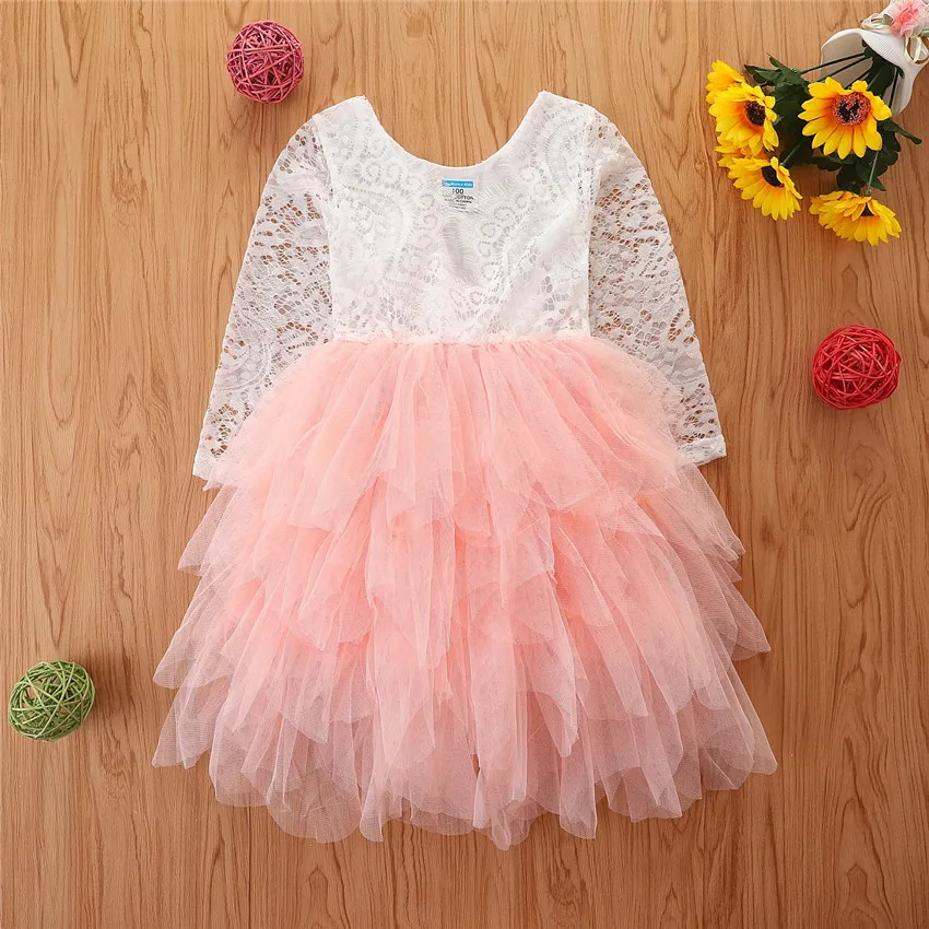

New Children's Princess Dress Girls' Lace Multi Layer Mesh Dress Kids Dresses for Girls Girls Dress Ropa De Niña