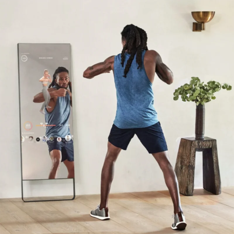 

43 inch floor stand lcd display Kiosk android touch screen interactive magic smart fitness mirror workout