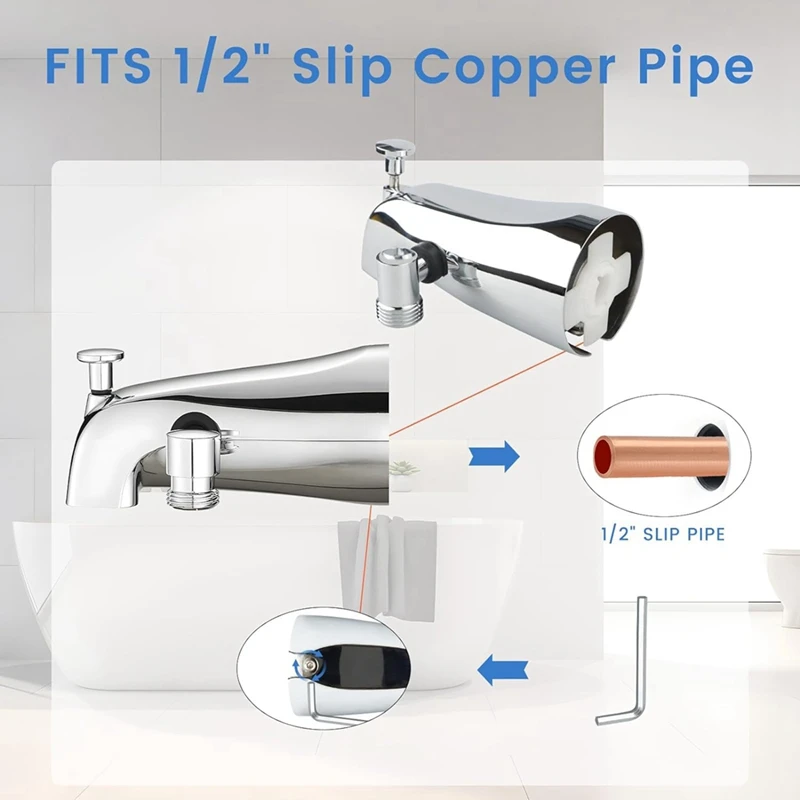 Излив для ванны с переключателем смеситель душа и шестигранным ключом подходит