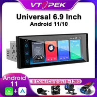 vtopek 1din for nissan kia honda toyota vw universal 6 9 inch car stereo radio multimedia video player navigation android 11 gps