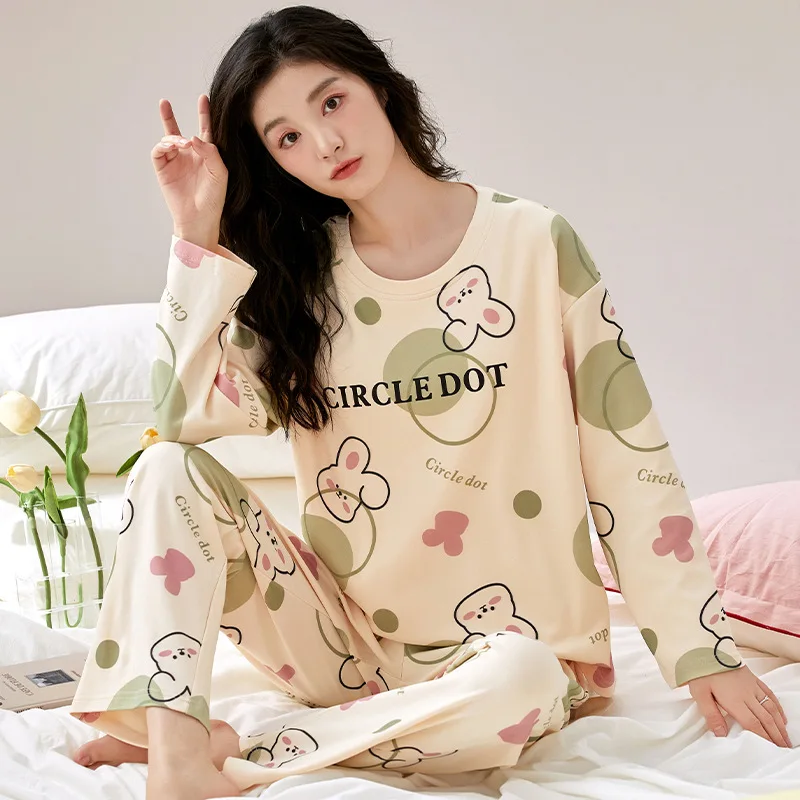 Осенние и весенние пижамы с нагрудными подушечками женские комплекты одежды