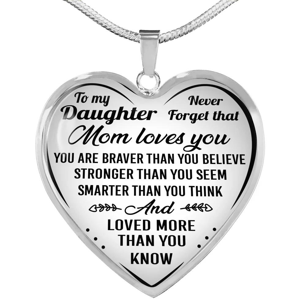 Ожерелье с подвеской в виде сердца для моей дочери, мамы любит вас, роскошный подарок для маленьких девочек