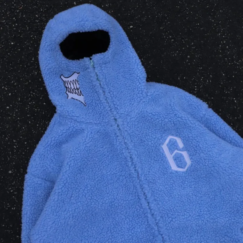 Y2K Emo Harajuku Мужской свитер на молнии Американский стиль High Street Текстурированная